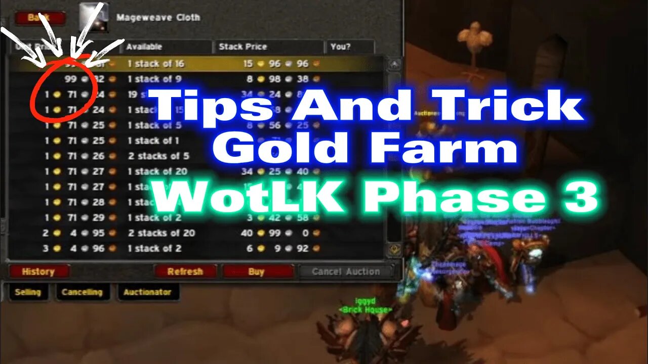 My Gold Farm Tips And Trick in Phase 3 - WOTLK Gold Farm