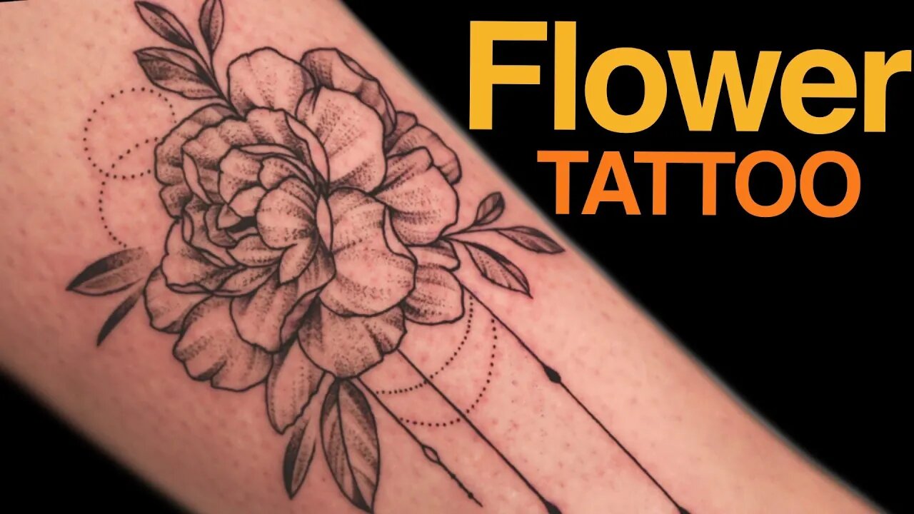 Flower Tattoo - Stippling Technique