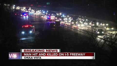 Man hit, killed on I-5 lanes in Chula Vista