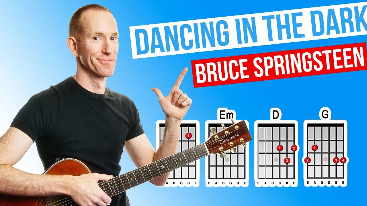 Dancing In the Dark ★ Bruce Springsteen ★ Acoustic Guitar Lesson [with PDF]