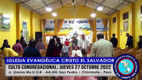 CULTO CONGREGACIONAL: JUEVES 27 OCTUBRE 2022