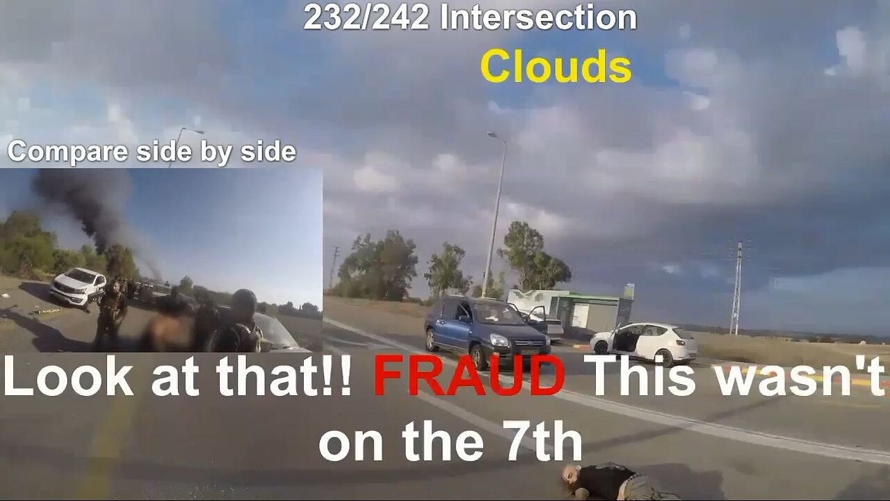 PT1 Were ALL The Oct 7th Bodycam Vids With Clouds Pre-Recorded & FRAUDS?? PT2 side by side compariso