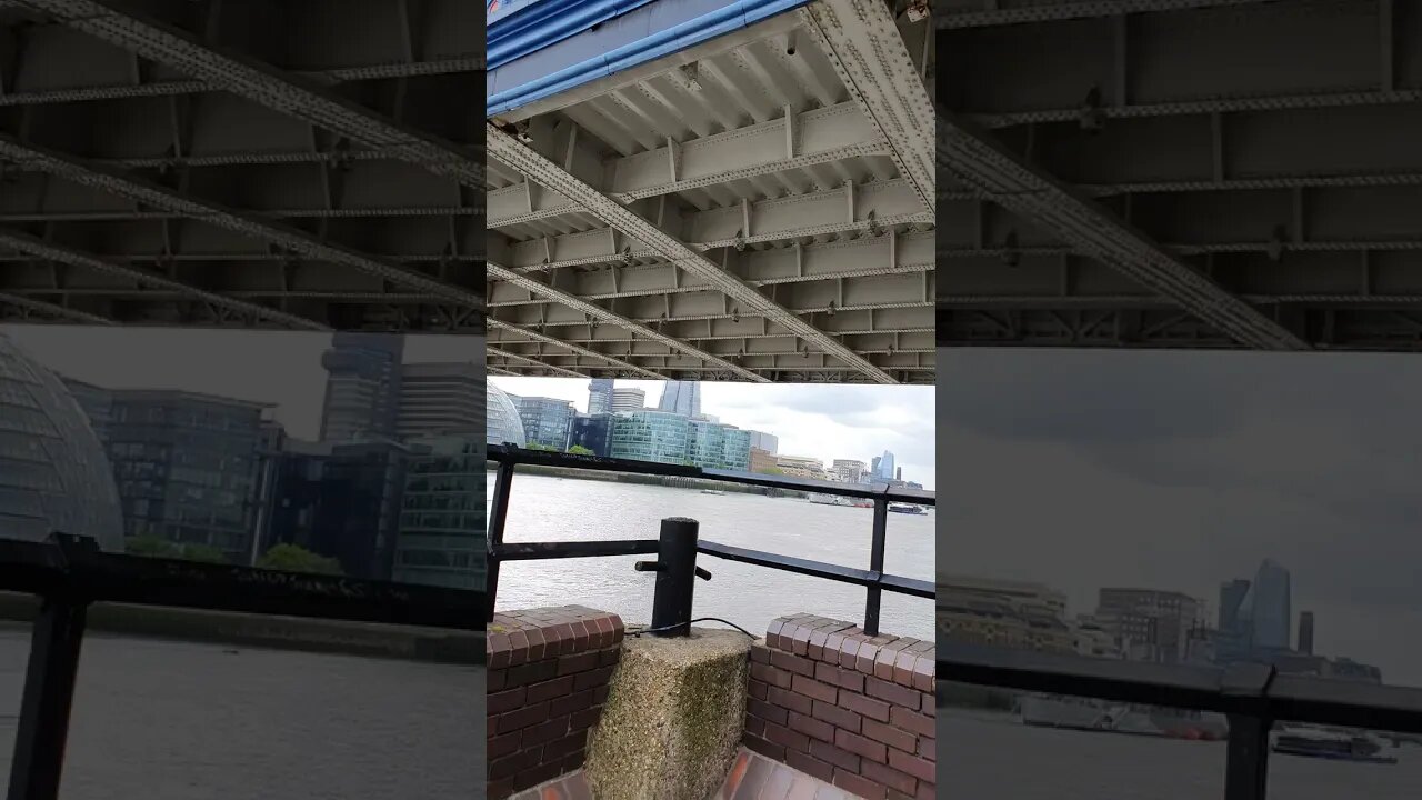 under Tower bridge . HMS Belfast in the distance London 16th May 2023