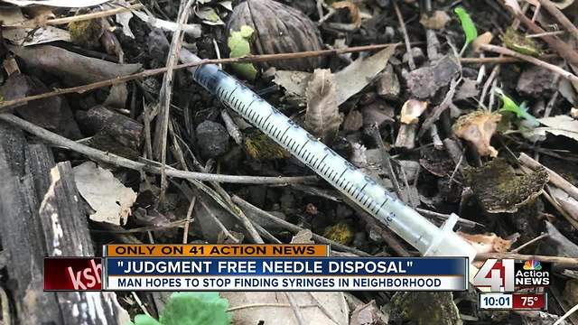 KC man cleans up needles tossed in vacant lot