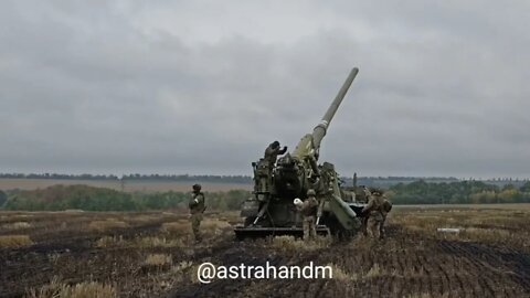 203 mm self propelled guns Malka work in the Donbass