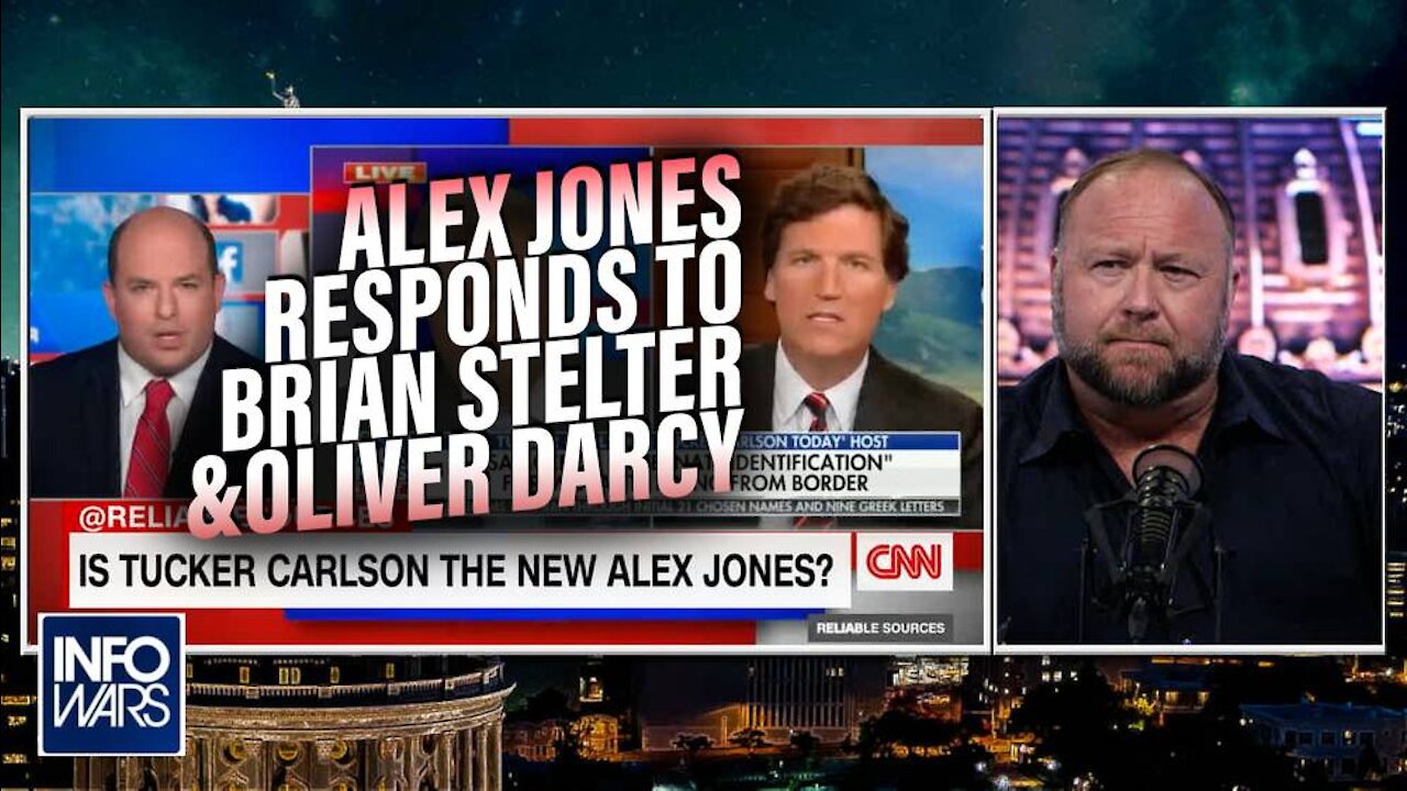 Alex Jones Responds to Brian Stelter and Oliver Darcy after Carlson Comparison