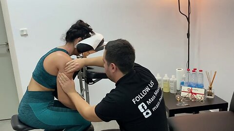 ASMR Chair massage - Back, neck, scapula, arms massage - No Talking
