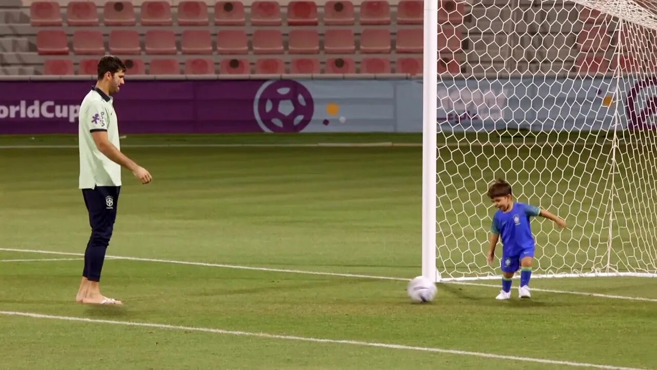 Alisson 'loses clean sheet' as his son scores during Brazil training