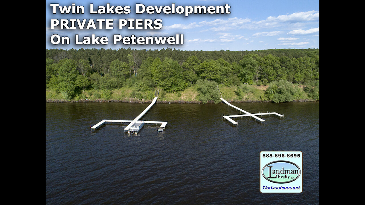 Twin Lakes PRIVATE PIERS on Lake PETENWELL Twin Lakes Waterfront Owners VIDEO - Landman Realty LLC