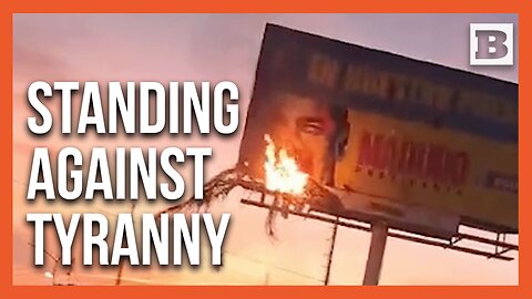 Watch: Billboard of Maduro Set Ablaze Amid Venezuelan Election Protests