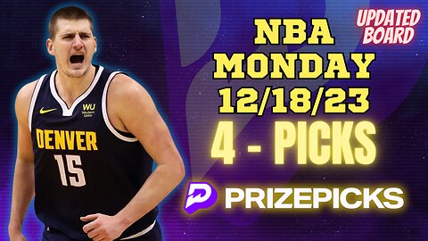 #PRIZEPICKS | BEST PICKS #NBA MONDAY | 12/18/2023 | TODAY | BEST BETS | #BASKETBALL | PROP BETS