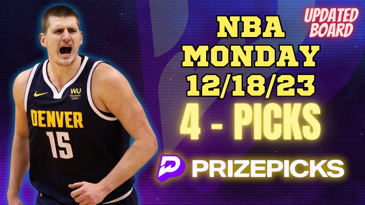 #PRIZEPICKS | BEST PICKS #NBA MONDAY | 12/18/2023 | TODAY | BEST BETS | #BASKETBALL | PROP BETS