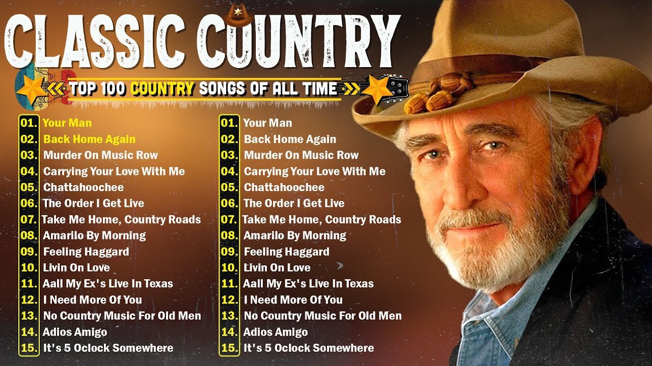 Don William, Alan Jackson, Kenny Rogers, Dolly Parton - Classic Country Songs