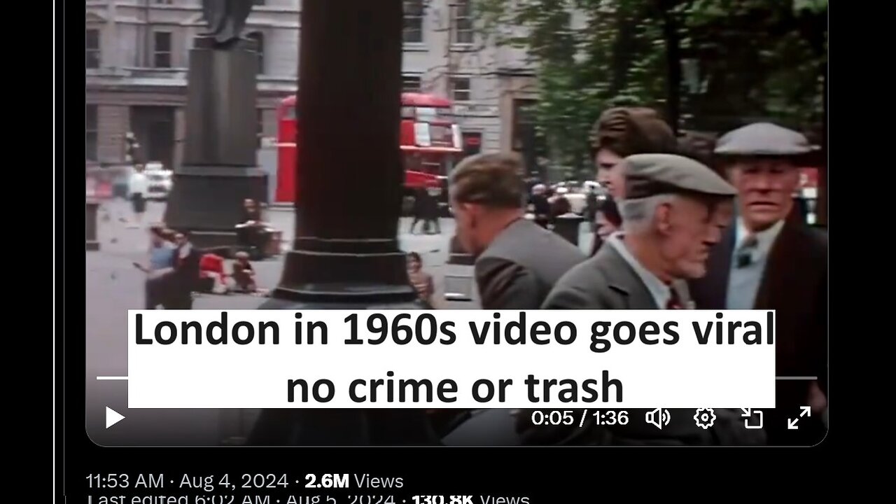 London camera roll from 1960s go viral, no mass crime or stabbings