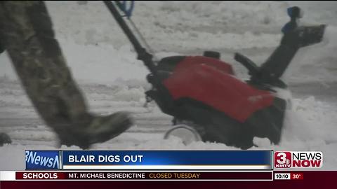 Winter storm conditions around eastern Nebraska on Monday