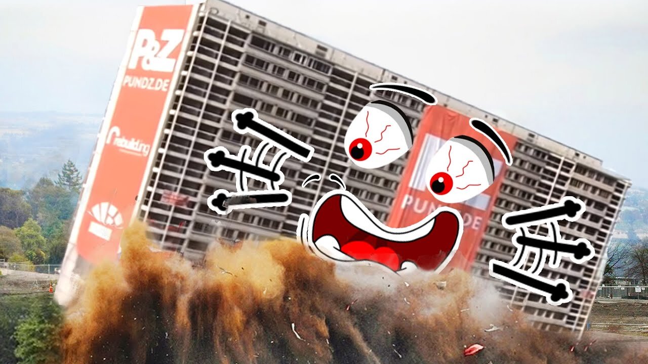 Dangerous Fastest Building Demolition | Heavy Equipment | Doodles