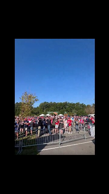 Voters lined up for President Donald Trump's rally in battleground North Carolina