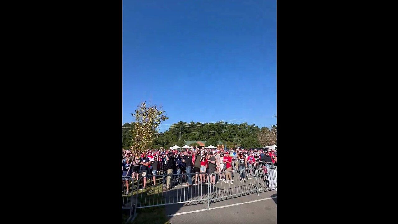 Voters lined up for President Donald Trump's rally in battleground North Carolina