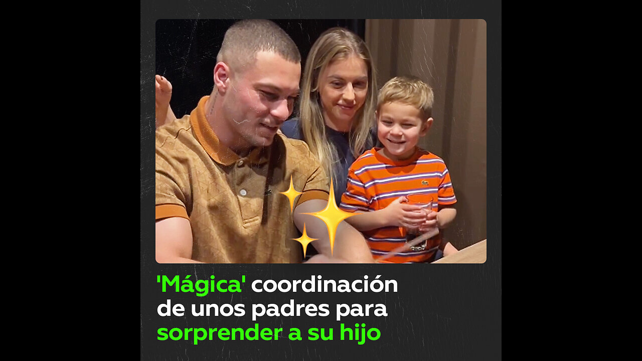 Padres colaboran ‘mano a mano’ para sorprender a su hijo con un truco de magia