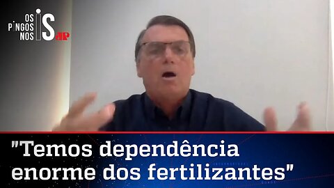 Bolsonaro alerta para a dependência dos fertilizantes da Rússia