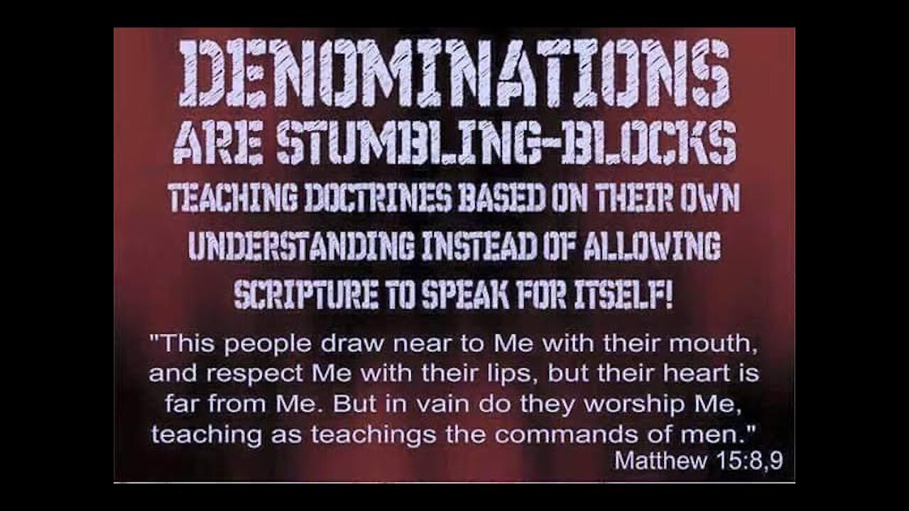 Denominational doctrines will damn you