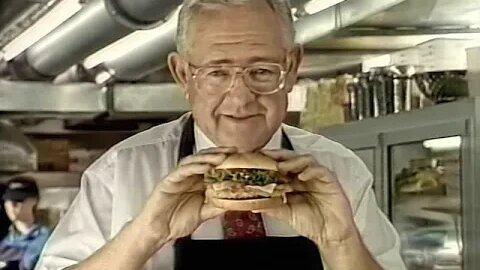 Wendy's New Chicken Sandwich - Dave Thomas / Richard Lewis - Food Commercial 1994