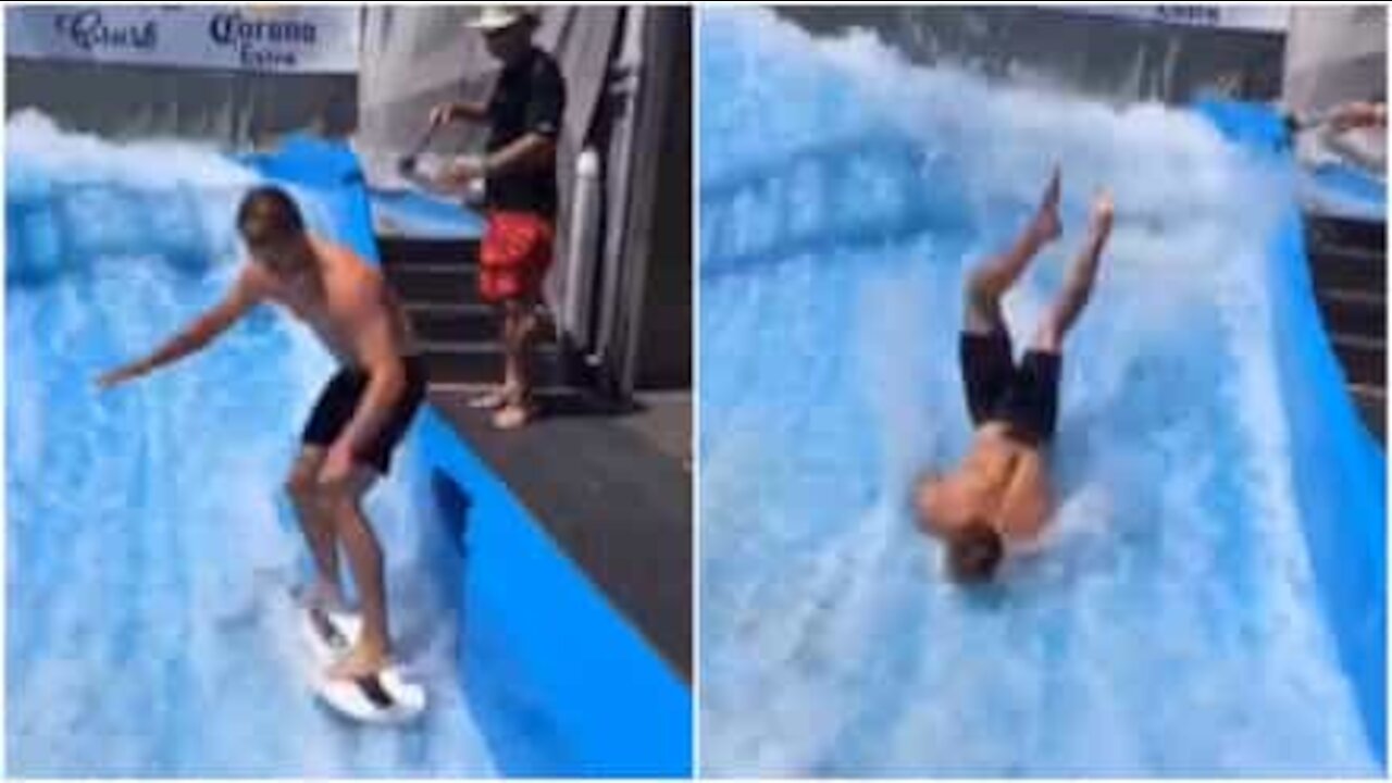 Il surf non è uno sport facile... nemmeno in piscina!
