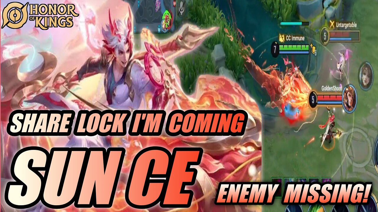 SUN CE Share lock I'm Coming! Honor of Kings (HOK) technique jungler Sun Ce | pro player gameplay