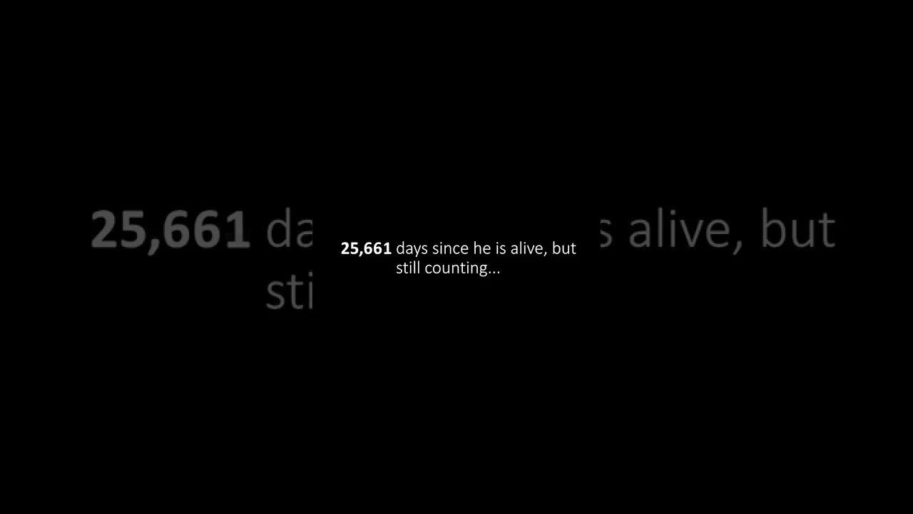 25,661 days since he is alive, but still counting