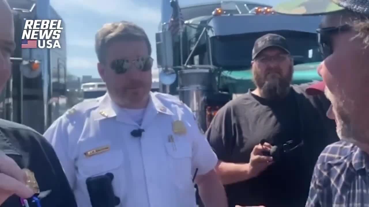 The U.S. Trucker Convoy Stopped By Police 'Ready To Arrest' Them