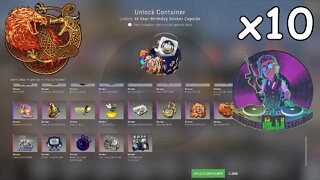 Opening the 10 Year Birthday Sticker Capsules!