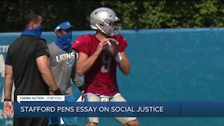 Matthew Stafford writes essay on social justice