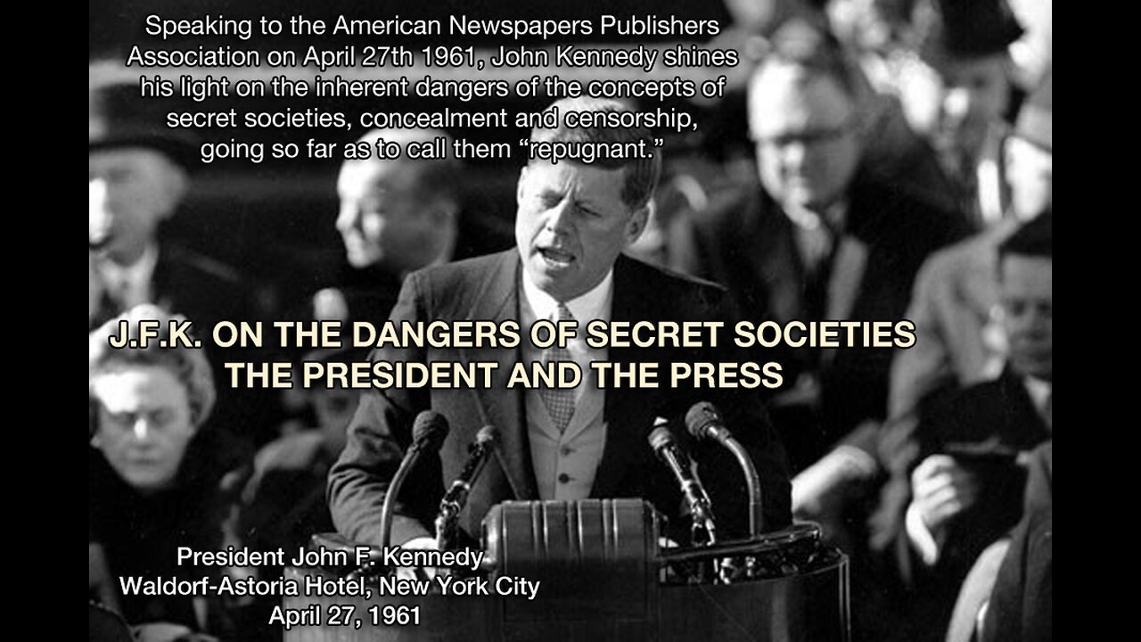 THE PRESIDENT AND THE PRESS: ADDRESS BEFORE THE AMERICAN NEWSPAPER PUBLISHERS ASSOC., APRIL 27, 1961