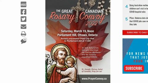 Ottawa Protest March 19th | "The Great Canadian Rosary Convoy 2022"
