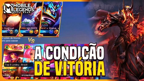 ENFRENTEI O TOP 8 BR LESLEY E FOQUEI ELE!! ENTENDA A CONDIÇÃO DE VITÓRIA | MLBB