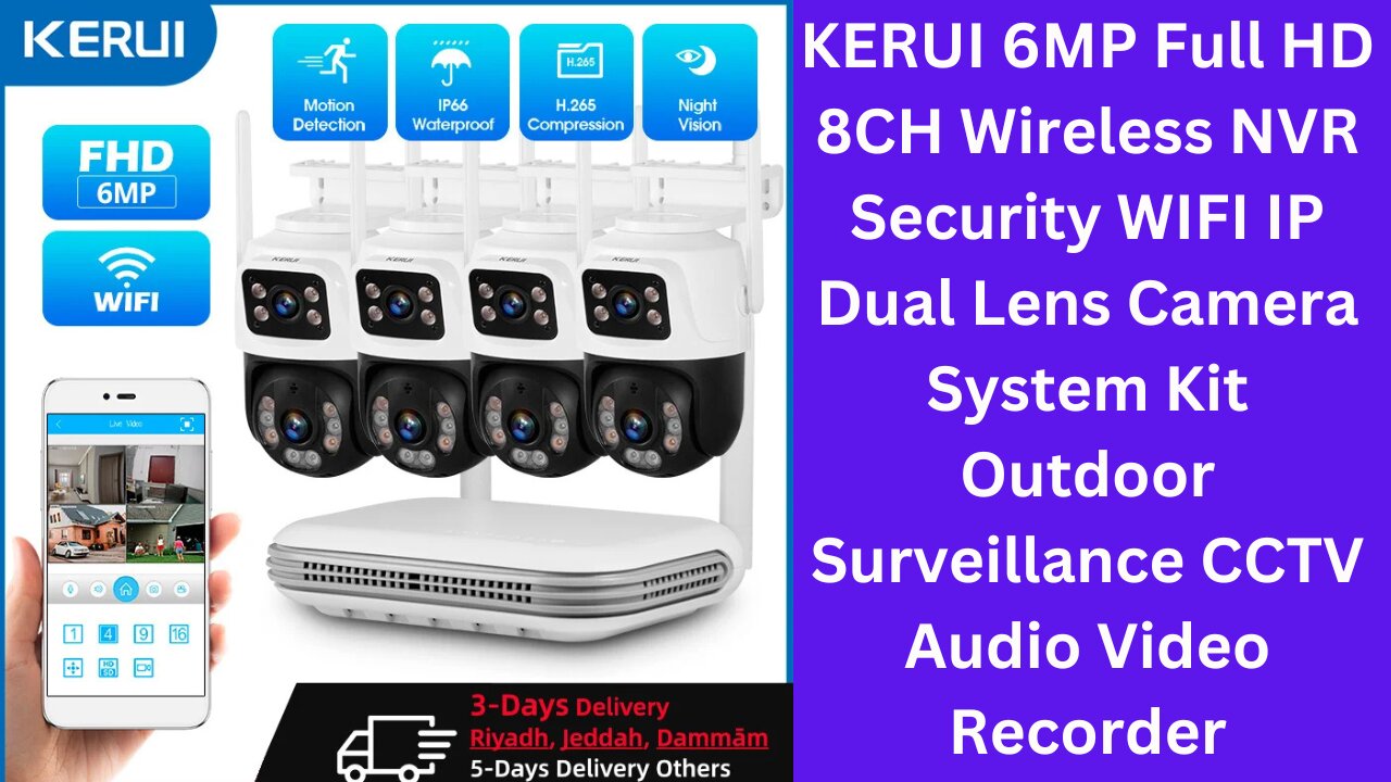 KERUI 6MP Full HD 8CH Wireless