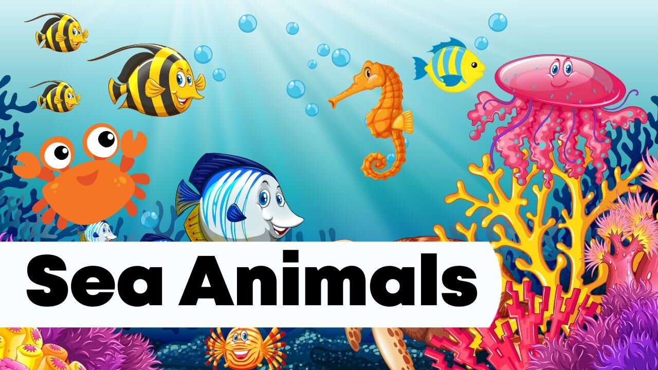 Sea Animals | Learn Sea Animals Names in English | Kids Vocabulary | English Educational Video