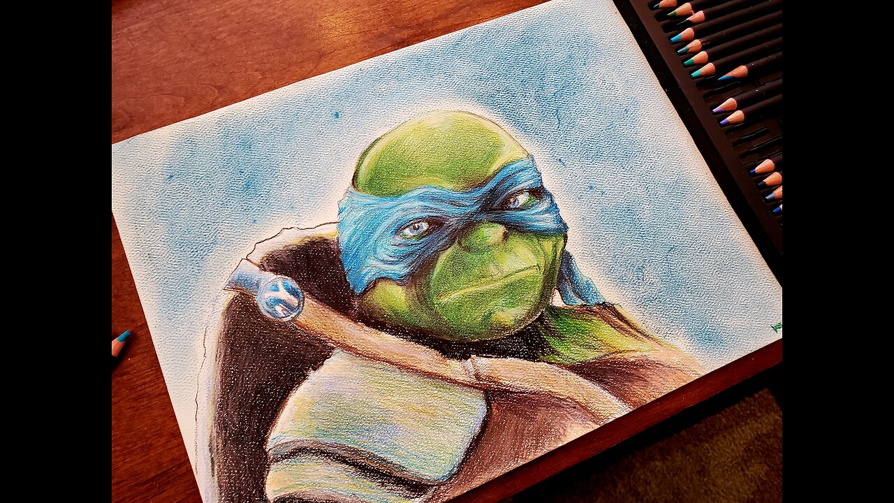 Drawing Leonard- TMNT- Colored Pencils || ArtOfDan