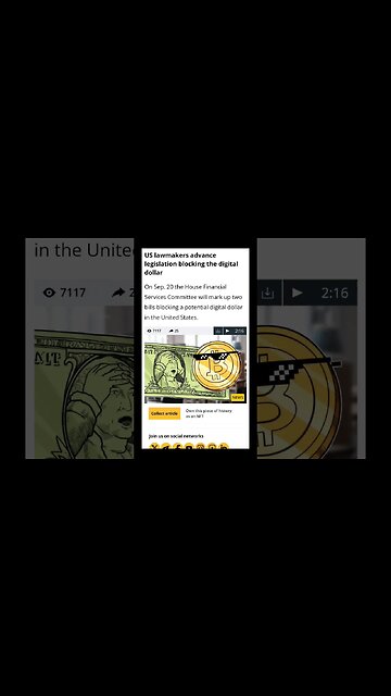 US Lawmakers Advance Legislation Blocking The Digital Dollar #shorts #cryptonews