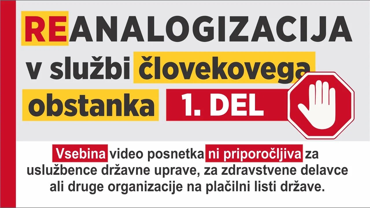 I. DEL- REANALOGIZACIJA V SLUŽBI ČLOVEKOVEGA OBSTANKA