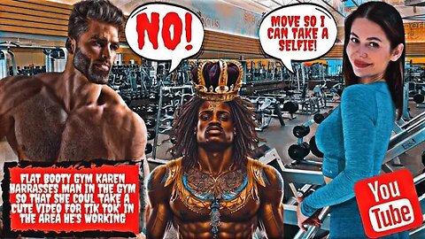 Flat Booty Gym Karen Harrasses Man In The Gym So That She Could 'Take a Cute Video for Tik Tok'