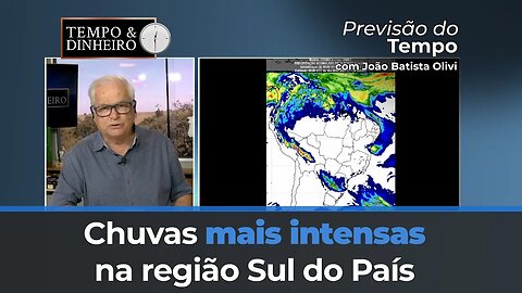 Previsão mostra chuvas mais intensas na região Sul do País. Brasil central permanece seco e quente