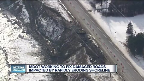 Erosion of road wreaking havoc on M-25 along Lake Huron