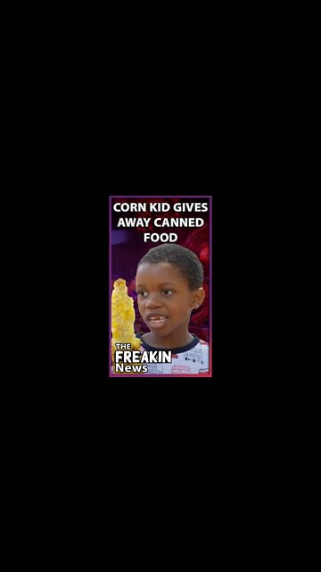 Trariq The “Corn Kid” Helps Brand Giveaway Canned Food For Thanksgiving Holiday #shorts