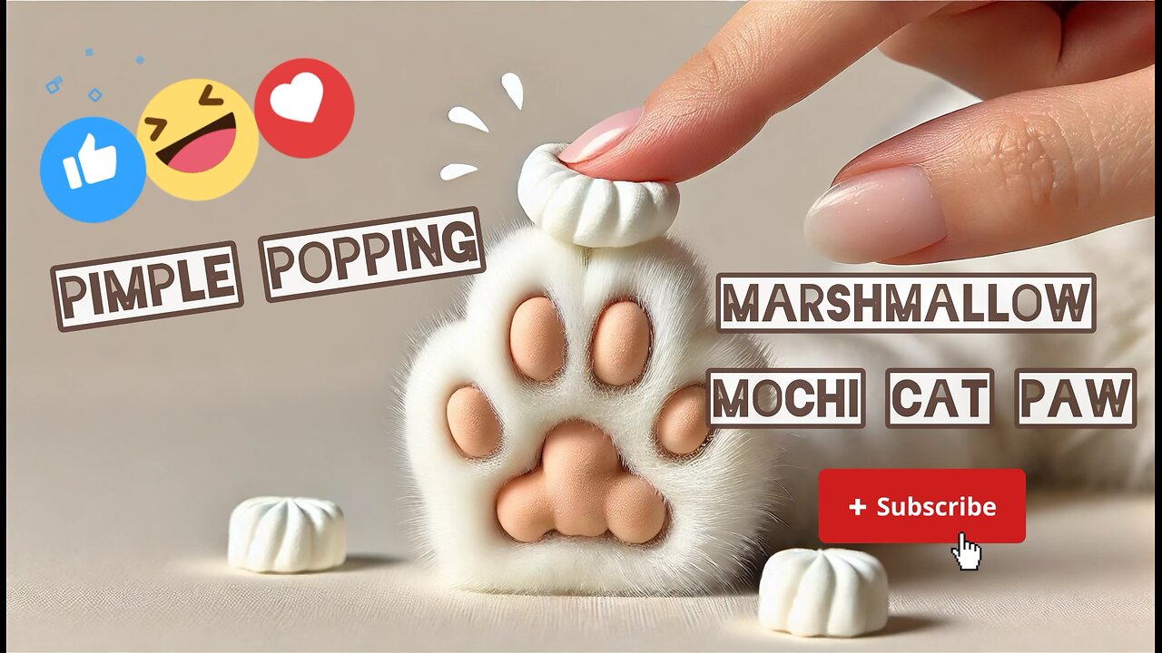 Marshmallow Mochi Cat Paw Pimple Popping ASMR #pimplepopping #visualasmr #satisfying