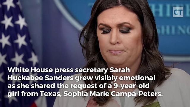 Sarah Huckabee Sanders Breaks Down at Girl's Prayer Request