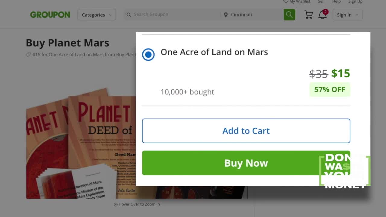 Groupon selling land on Mars: really?