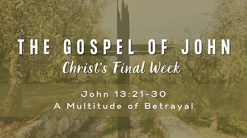 John 13:21-30 A Multitude of Betrayal