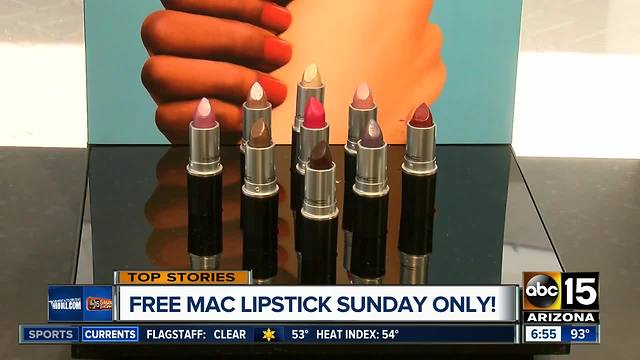 Get FREE lipstick at MAC on Sunday