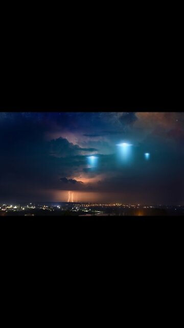 A UFO shows in the sky